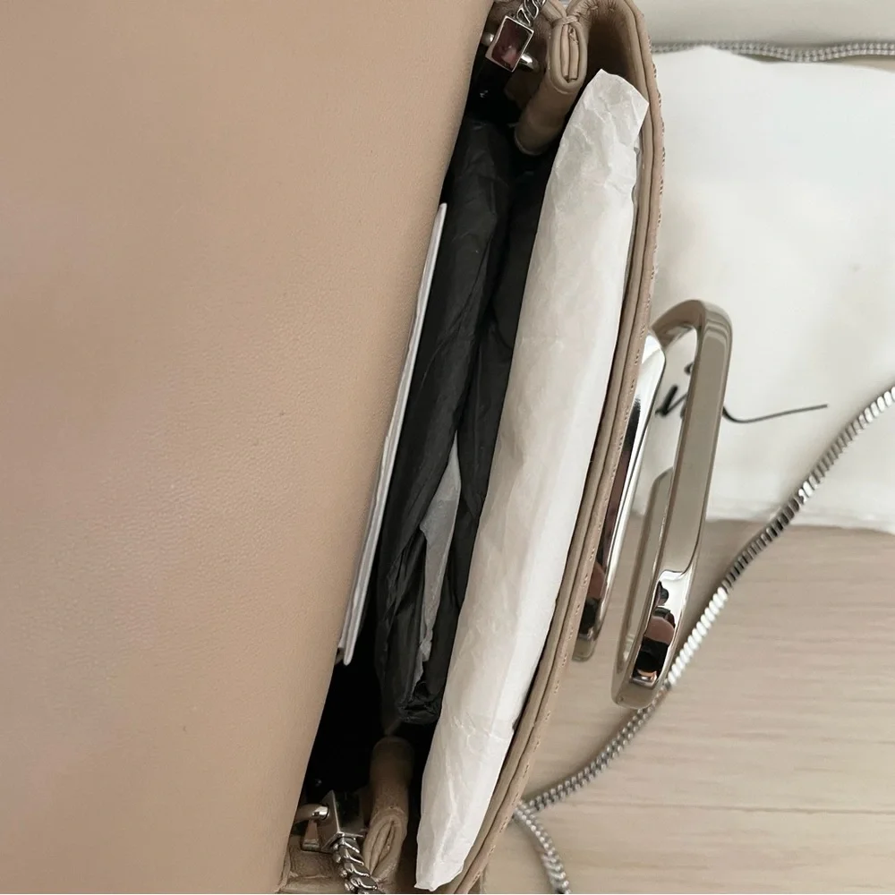 3.1 Phillip Lim Micro Alix Chain crossbody clutch flap bag in beige
